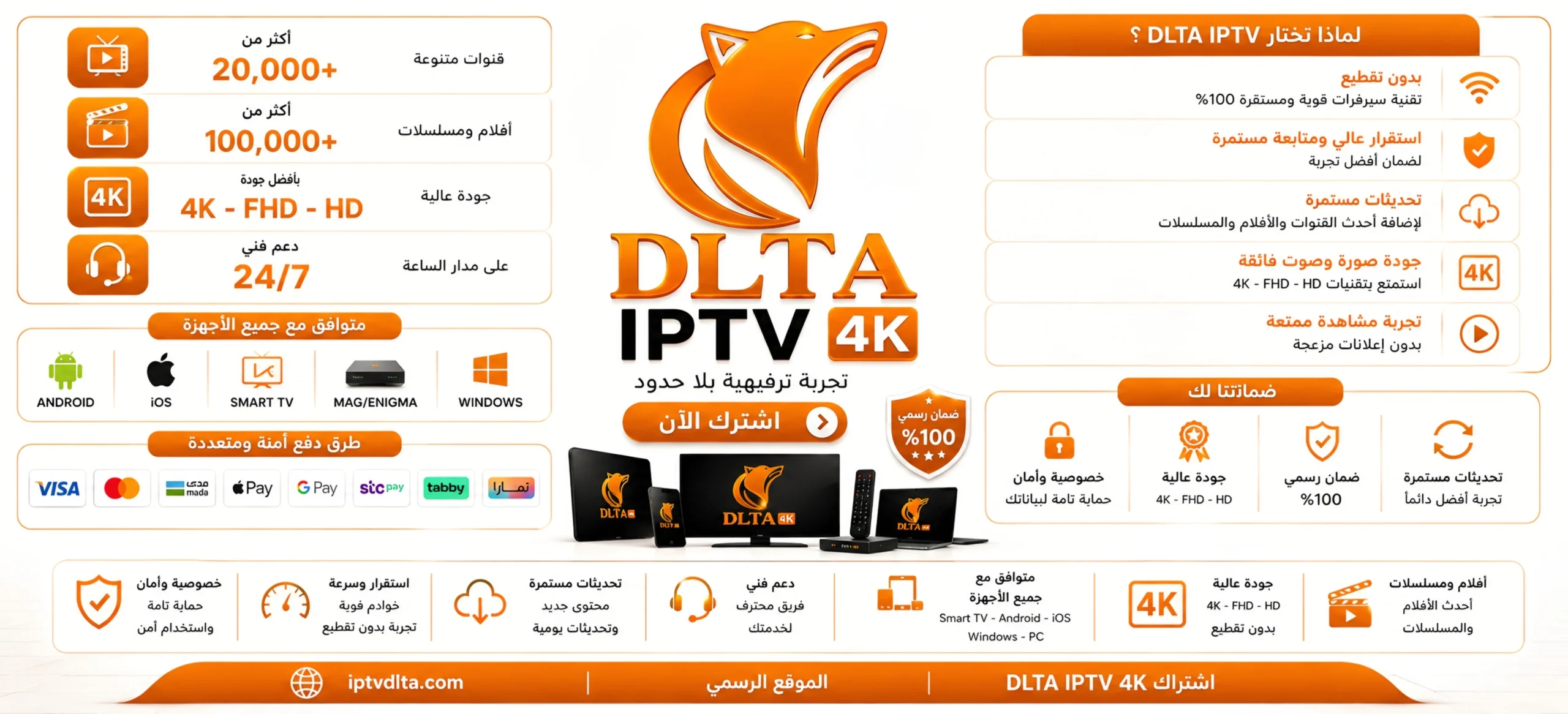 اشتراك دلتا IPTV 4k - موقع اشتراك DLTA IPTV 4K الرسمي